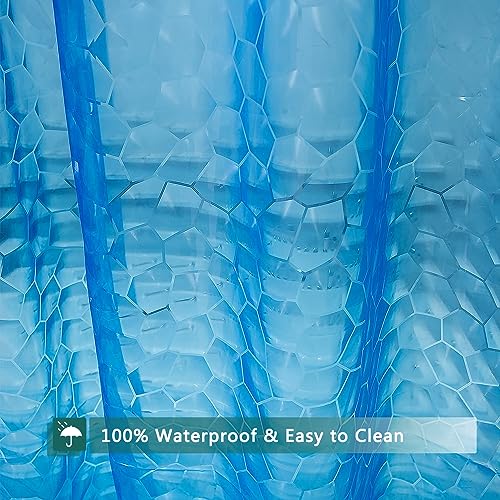 Shower Curtain Liner, 3 Pack 100% Waterproof Eva Shower Curtains with 3 Duty Heavy Bottom Magnets and 12 Rust Proof Grommets, 72x72 Weighted Shower Liner for Shower Stall, Bathtubs - color: Blue Cute 3 Pack