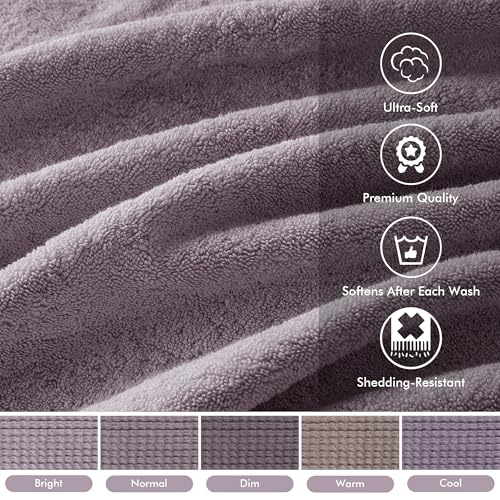 Madison Park 800GSM 100% Cotton Bathroom Bath Towel Set of 8, Light Purple | Long Staple, Highly Absorbent, Durable Hotel Spa Quality, Quick Dry, Double Stitched Hems, Lint Reducing, OEKO-TEX Certified - color: Light Purple, size: Multi-Sizes