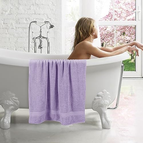GLAMBURG 700 GSM Premium Cotton 2-Pack Oversized Extra Large Bath Sheet Set - 100% Combed Cotton - 2 Bath Sheets 35x70 - Luxury Hotel & Spa Quality - Durable Ultra Soft Highly Absorbent - Purple - color: Purple, size: 2 Pack 700 GSM Bathsheet