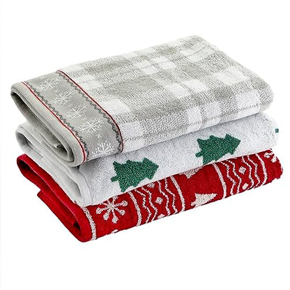 SKL Home Christmas/Winter Whistler Plaid Bath Towel, 100% Cotton, Gray | 500 GSM. Soft & absorbent plaid jacquard. Great for holiday gifting. - color: Whistler Plaid, style: Bath Towel