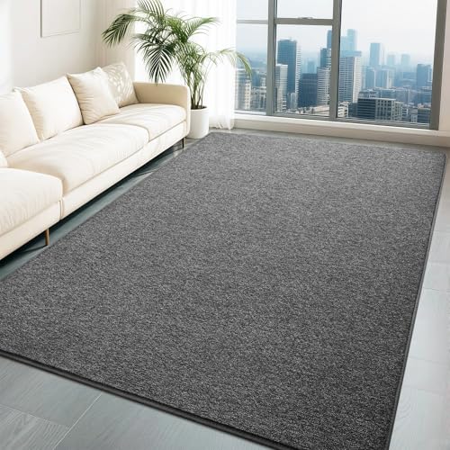 4x6 Area Rugs for Living Room, Washable Memory Foam Soft Modern Rug, Indoor Low Pile Minimalist Non Slip Carpets for Kids Girls Bedroom Nursery Dorm Home Decor, Dark Grey - color: Dark Grey-white, size: 4x6Feet
