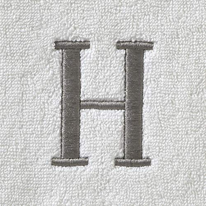 SKL Home Casual Monogram Hand Towel Set, H, 16x26, White 2 Count - color: Casual Monogram Hand Towel Set, size: Hand Towel Set, style: H