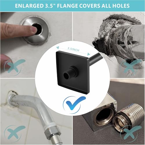 Shower Arm with 3.5" Flange, 6 Inch Wall Mount Replacement Shower Head Arm For Fixed Shower Heads and Handheld Showerhead, Matte Black - color: Matte Black, style: 6 Inch