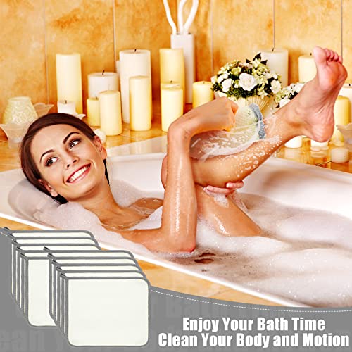 Tatuo 10 Packs Exfoliating Wash Cloths for Body and Face Facial Bath Scrub Soft Weave Loofah Towel Exfoliate Bath Towel Remove Dead Skin Wash Cloth for Women Man (Gray Edge) - color: Gray Edge
