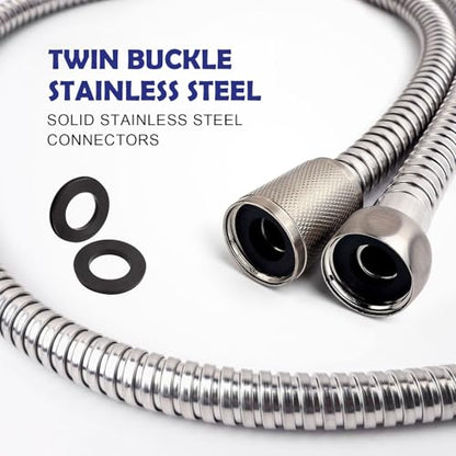 Shower Hose, 90 Inch Extra-Long Stainless Steel Handheld Stainless Steel Insert and Nut,Brushed Nickel Finish - color: Brushed Nickel, size: 90 Inches