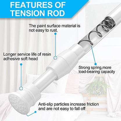 Spring Tension Curtain Rods Short Tension Rod (White,18" to 27"-3Pcs) - color: White, size: 18" to 27"-3Pcs