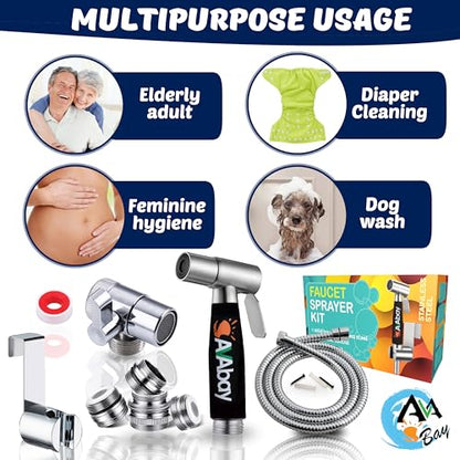 AVAbay® Sink Faucet Handheld Bidet Sprayer for Toilet I Bidet Attachment for Warm & Cold Water I Long 80" Hose Perfect for Feminine Hygiene, Cloth Diaper, Bathroom Toilet Cleaning - color: Faucet Bidet Sprayer