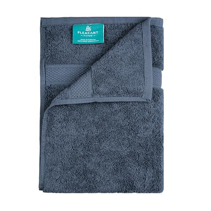 Pleasant Home Bath Towels Set of 6 (24” x 50”) 100% Cotton, Navy | 515 GSM | Lightweight, Soft & Highly Absorbent Luxury Towels for Bathroom | for Gym, Pool & Spa - color: Navy
