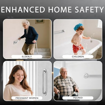 Grab Bars for Shower Safety Anti Slip Handrail for Seniors 24 Inch | 304 Stainless Steel Handicap Grab Bar, Shower Handle with Knurled Grip, Holds up to 500 lbs for Bathtub, Toilet, Stairway - size: 24 Inch