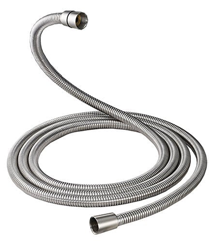 Homevacious 100 Inch Replacement Handheld Shower Hose Brushed Nickel | Brass Fittings Extra Long Flexible Stainless Steel