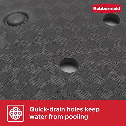 Rubbermaid Soft Foam Bath Tub Shower Mat, Non-Slip Tub Mat with Quick-Drain Holes, 35.88 x 17 Inch BPA-Free Bath Mat for Inside Bathtub or Shower, Grey - color: Grey