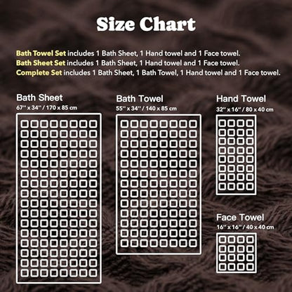 Luxury Organic Japanese Cotton Waffle Bath Towel | Thick, Absorbent, Quick Dry Bathroom Towels for Shower, Sauna, Onsen| Hotel & Spa Quality, Gift-Ready (Dark Cocoa, Bath Sheet Set (3-Piece)) - color: Dark Cocoa, style: Bath Sheet Set (3-piece)