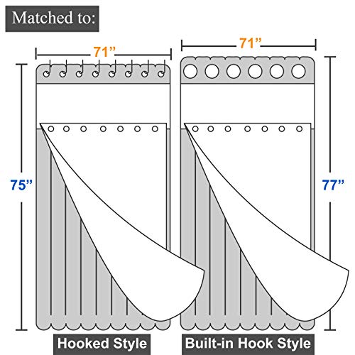 Barossa Design Long Fabric Snap-in Replacement Liner 70" W x 57" H - Hotel Style Removable Inner Liner with 2 Magnets, Machine Washable & Water Repellent - White, 70x57 - color: White, size: 70"W x 57"L (Pack of 1)