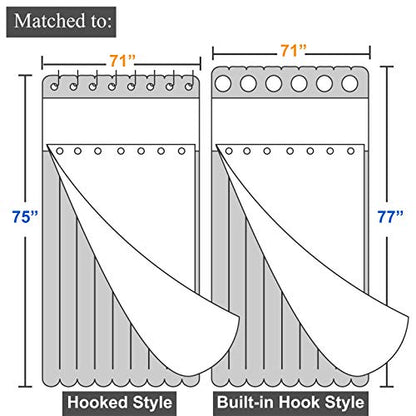 Barossa Design Long Fabric Snap-in Replacement Liner 70" W x 57" H - Hotel Style Removable Inner Liner with 2 Magnets, Machine Washable & Water Repellent - White, 70x57 - color: White, size: 70"W x 57"L (Pack of 1)