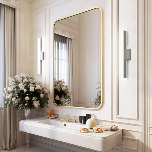 Ralbay Brushed Nickel Vanity Light for Bathroom Metal Acrylic Modern LED Bathroom Light Fixtures Brushed Nickel 24inch - color: Brushed Nickel, size: 24 inch