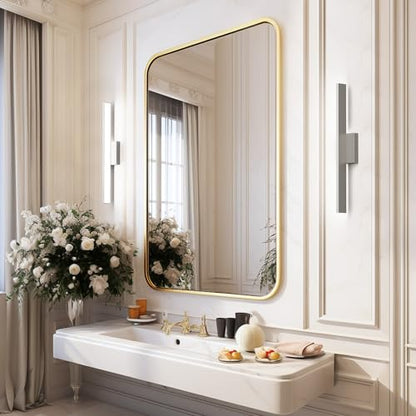 Ralbay Brushed Nickel Vanity Light for Bathroom Metal Acrylic Modern LED Bathroom Light Fixtures Brushed Nickel 24inch - color: Brushed Nickel, size: 24 inch