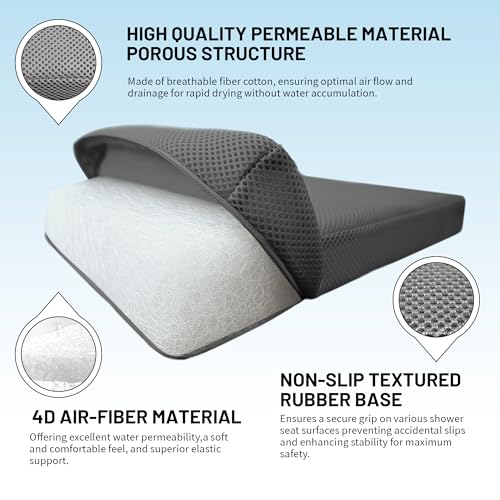 Shower Seat Cushion, Soft Chair Pad for Elderly Bathing，Easy to Clean & Quick Dry，Using 4D air Fiber Material，Suitable for Shower Seats, Poolside Rest, Dressing Room Seats