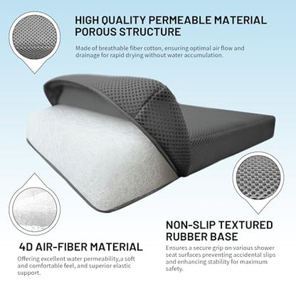 Shower Seat Cushion, Soft Chair Pad for Elderly Bathing，Easy to Clean & Quick Dry，Using 4D air Fiber Material，Suitable for Shower Seats, Poolside Rest, Dressing Room Seats