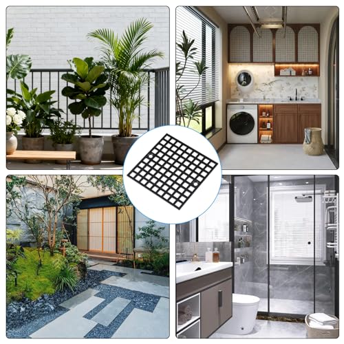 4 Inch Black Square Shower Drain Cover, Stainless Steel Replacement for Drain Filter, Suitable for Bathrooms, Kitchen, 1 Pack