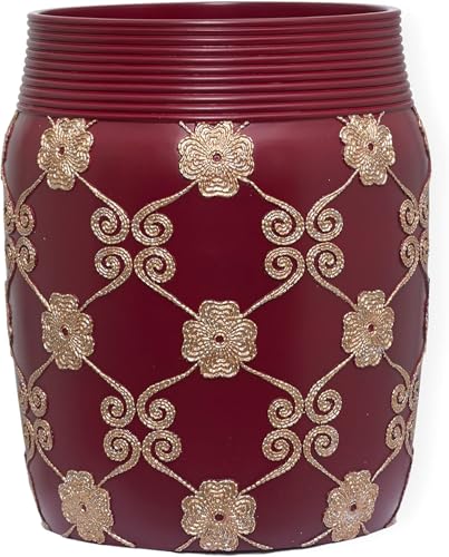 Zahari Home Decorative Trash Can for Bathroom, Office & Bedroom - 2.1 Gallons Stylish & Small Trash Can for Dorms, Desktop & Restroom - Chic Waste Basket for Compact Spaces, Elegant Rose - color: Elegant Rose