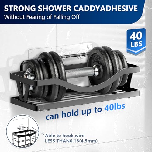 14 Pack Shower Caddy Adhesive Replacement, Strong Adhesive Hooks for Shower Caddy, Shower Shelf Adhesive No Drilling, for Bathroom Storage Shelves and Kitchen Racks & Soap Holder - color: Transparent-14 Pack