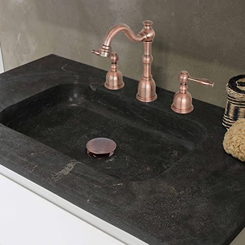 Antique Copper Push Button Bathroom Sink Drain Stop & Pop Lavatory Stopper Without Overflow Bathroom Basin - color: Antique Copper, style: Without Overflow