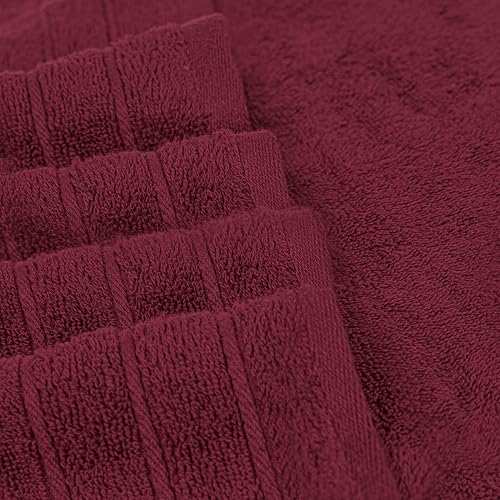2 Piece Extra Large Bath Sheets 35 x 70 Inches, Burgundy | 100% Cotton, Larger & Lighter Weight, Quicker to Dry, Super Soft & Absorbent, Oversized Bath Towels - color: Burgundy