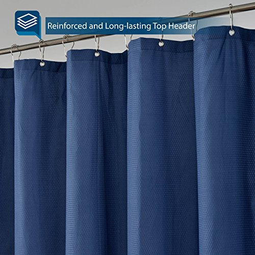 Barossa Design Soft Microfiber Fabric Shower Liner or Curtain, Hotel Quality, Machine Washable, Water Repellent, Navy Blue, 70 x 72 inches - color: Navy Blue, size: 70"W x 72"L (Pack of 1)