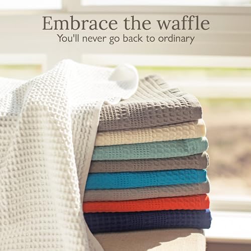 GILDEN TREE Waffle Towel Set Quick Dry Thin | 2 Bath Towels | 2 Hand Towels | 2 Washcloths, Classic Style (Stone) - color: Stone, size: Bath Towel Set