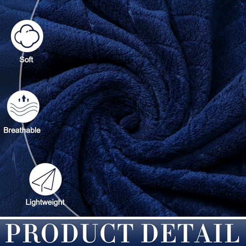 SmoothNovelty Set of 6 Extra Large Bath Towel 40 x 80 Inches Oversized Bath Sheet with 2 Shower Towels 2 Hand Towels 2 Washcloths for Adults Bathroom Spa Gym Quick Dry(Chevron Design,Navy Blue) - color: Navy Blue