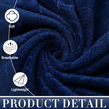 SmoothNovelty Set of 6 Extra Large Bath Towel 40 x 80 Inches Oversized Bath Sheet with 2 Shower Towels 2 Hand Towels 2 Washcloths for Adults Bathroom Spa Gym Quick Dry(Chevron Design,Navy Blue) - color: Navy Blue