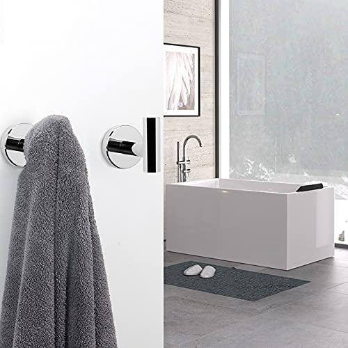 NearMoon Bath Towel Hooks- SUS 304 Stainless Steel Robe Hook Holder, Heavy Duty Coat Hook for Bathroom Livingroom Hotel Kitchen Garage, Wall Mounted (Chrome Finish, 4 Pack) - color: Chrome Finish, size: 4 Pack