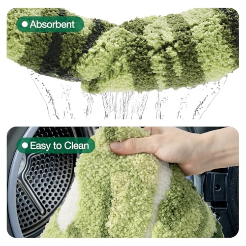 LUMI Cute Bathroom Rug Green Leaf, Absorbent Non Slip Bath Mat, 19.5"x39.5" | Palm Leaf Plant, Soft Plush Microfiber, Quick Dry, Washable for Shower Floor, Bathroom, Sink Bathtub, Bedroom, Kids Room - color: Ample Palm Leaf