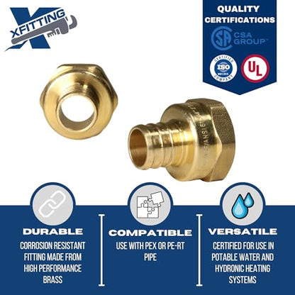 2 Pack XFITTING 3/4 inch Pex x 3/4 inch Female NPT Adapter, 3/4" Pex FNPT - size: 3/4" Pex x 3/4" Female