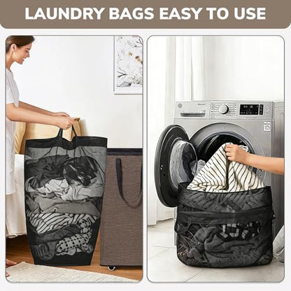 Goodpick 75L Collapsible Laundry Baskets with Removable Wash Bag and Wheels | Laundry Basket with Wheels, Rolling Laundry Hamper with Handle for College Dorm, Laundry Hamper on Wheels, Light Brown - color: Light Brown