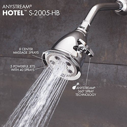 Speakman S-2005-HB-BC Hotel Anystream High Pressure 2.5 GPM Adjustable Shower Head, Brushed Chrome - color: Brushed Chrome, size: 2.5 GPM