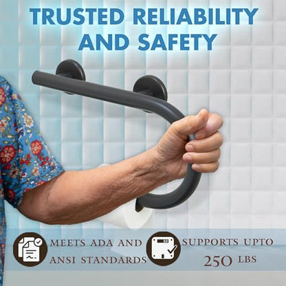 Grab Bar Toilet Paper Holder - Bathroom Safety Aid/304 Stainless/Right/Oil Rubbed Bronze/ 16.5" x 10 - color: Oil Rubbed Bronze, Right Hand