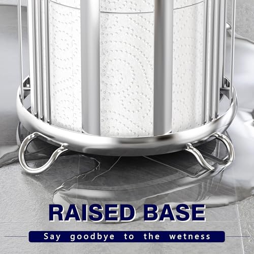 Epicano Toilet Paper Holder Stand Frees Standing,Silver | Minimalist Design, Raised Feet,Rustproof,Fit 3 Mega Rolls,No Drilling No Assemble,Space-saving Renter Friendly - color: Silver
