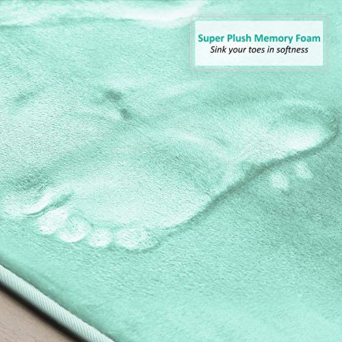 Clara Clark 3 Piece Bathroom Rugs Bath Mat Set, Velvet Memory Foam Bath Mats for Bathroom - Non-Slip, PVC Backing Bath Rugs, Washable - Dries Quickly, Blue - color: Light Blue