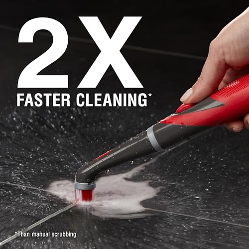 Rubbermaid Reveal Power Scrubber with Multi-Purpose & Grout Head, Cordless Electric Battery Powered Scrub Brush, Water Resistant, for Home/Kitchen/Bathroom/Grout/Tile/Shower/Tub - style: 3 Piece Kit