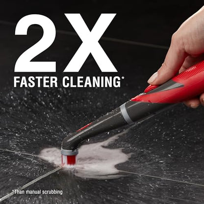 Rubbermaid Reveal Power Scrubber with Multi-Purpose & Grout Head, Cordless Electric Battery Powered Scrub Brush, Water Resistant, for Home/Kitchen/Bathroom/Grout/Tile/Shower/Tub - style: 3 Piece Kit