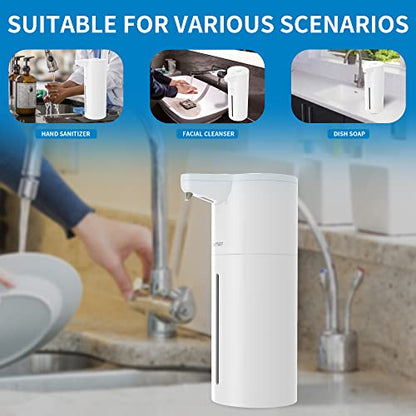 Automatic Soap Dispenser Touchless, Modern, Kitchen & Bathroom, Hands-Free, Adjustable Volume, Long Battery Life, Compatible with Thick & Thin Soap, Easy for Toddlers, Clog-Free, White - color: Pearlescent White