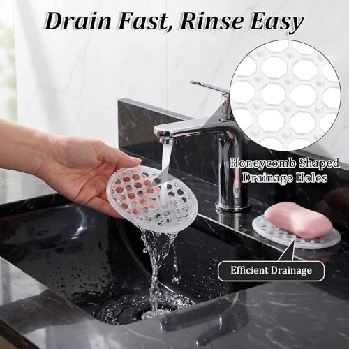 2 Pack Soap Dish for Shower, Non-Slip Silicone Bar Soap Holder Self-Draining Soaps Saver Pad Kitchen & Bathroom Accessories for Shower Niche/Shelf Bathtub