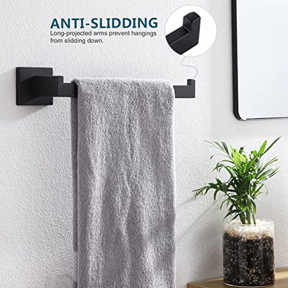 KOKOSIRI Black Towel Ring Hand Towel Racks Rods Bathroom Towel Rails Kitchen Hardware Stylish Stainless Steel, Wall Mount, B3003BK - color: Matte Black