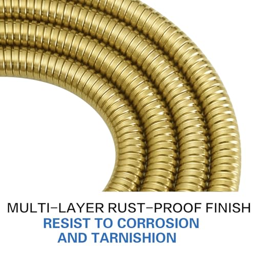 RUMOSE 79 inches Extra Long Shower Hose, Gold | Shower Head Extension Hose, Attachment Flexible Handheld Shower Sprayer Hose, Stainless Steel Shower Tube - color: Gold, size: 79"