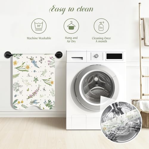 SHUCHING Bath Mat for Tub Non Slip-40x16 Inch, Flower and Leaf | Bathtub Mat for Women Mold Free, Long Shower Mat for Inside Shower with Suction Cup, Machine Washable - color: Green Leaf