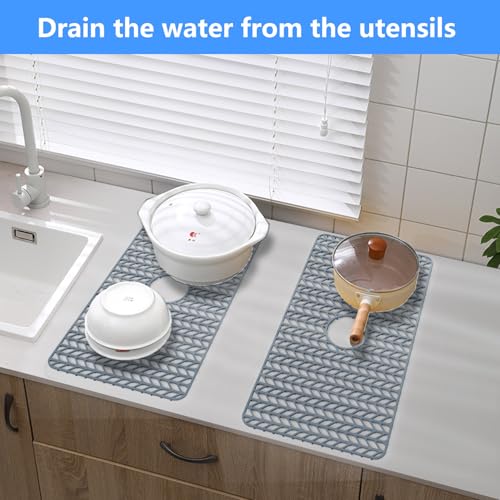 Sink Protectors for Kitchen Sink 30"x16"Center Silicone Sink Mat | Various sizes and styles,Protector for sinks and dish,Withstand to 500F,Food-grade silicone ,raised feet,Dishwasher Washing - size: 30"x16" Center