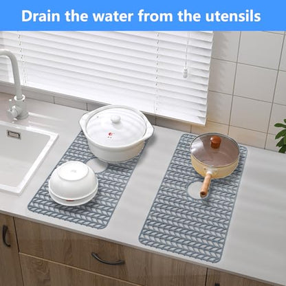 Sink Protectors for Kitchen Sink 30"x16"Center Silicone Sink Mat | Various sizes and styles,Protector for sinks and dish,Withstand to 500F,Food-grade silicone ,raised feet,Dishwasher Washing - size: 30"x16" Center