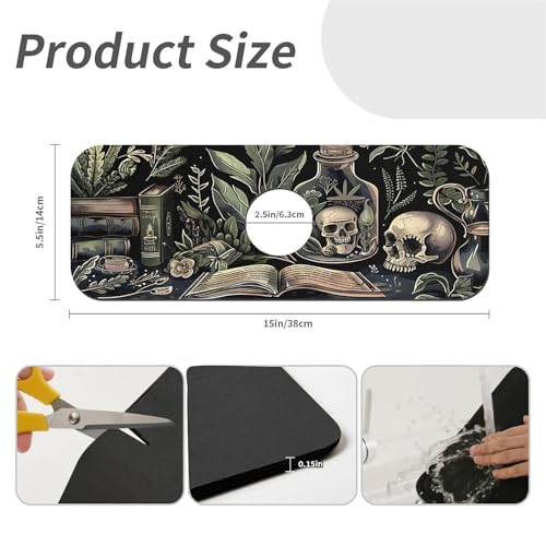 Kitchen Sink Splash Guard，Books and skulls Faucet Mat Sink Gadgets-Super Absorbent Fast Drying Mat Drip Catcher for Kitchen, Bathroom,Sink Mat, Dish Drying Mat, Bathroom(15" X 5.5" ) - color: Books and skulls