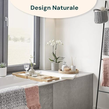 Avilia Extendable Bamboo Bath Tray - Elegant Expandable Bath Tray, Adaptable and Functional, 105 x 22 x 4 cm